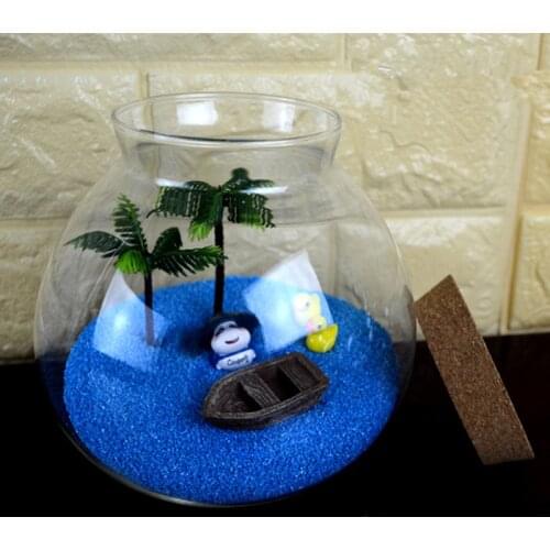 12sets/pack Diameter=15cm Cork Lid Glass Storage Bottle Home Decoration Micro Landscape Terrarium Vase Friend Gift