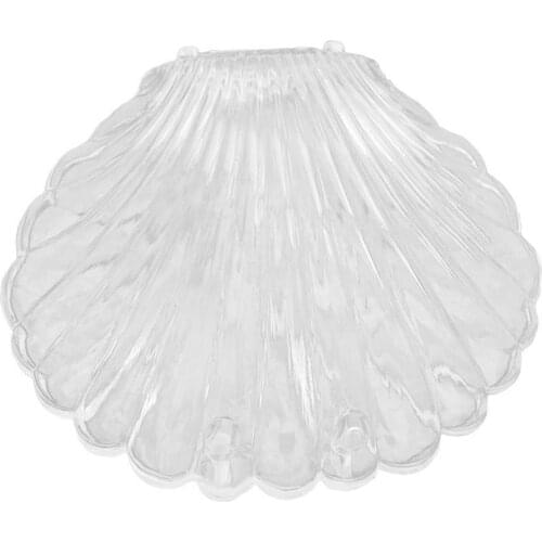 80% HOT SALES !!! Transparent Seashell Shape Jewelry Necklace Bracelet Storage Organizer Box Case