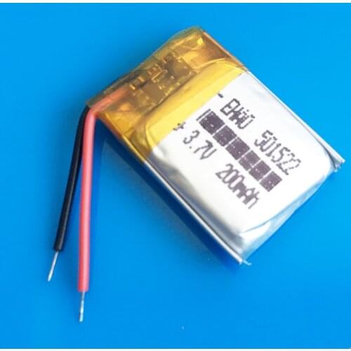 3.7V 200mAh small size lipo Rechargeable Battery 501522 for MP3 bluetooth watch pen MID headset headphon
