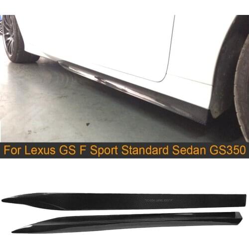 Carbon Fiber Car Side Body Skirts Lips for Lexus GS F Sport Standard Sedan 4 Door GS350 2012-2015 Car Bumper Side Skirts Apron