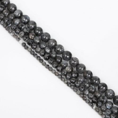 4/6/8/10mm Approx 38-95pcs Natural Black Moonstone Stone Beads Loose Beads For Jewelry Making Necklace Bracelet DIY