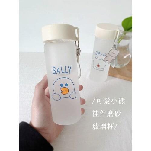 Ins wind cartoon cute girl fresh frosted glass portable simple free small pendant