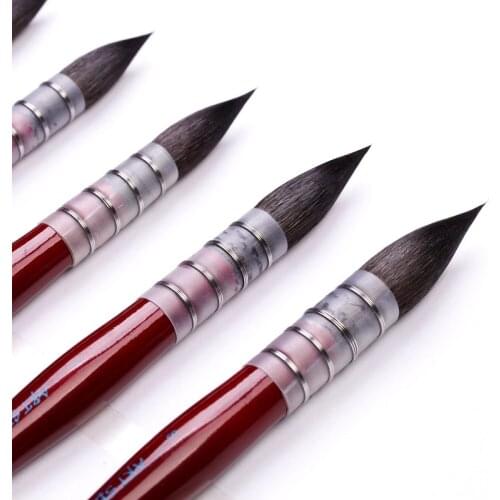 Art secret brush in red fat handle superior squirrel hair wooden material 89RQ series for professional drawing