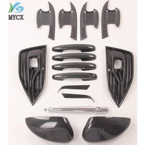 17pcs Carbon Fiber kit cover Surround Trim door handle cover parts For Ford Escape/Kuga 2020 2021