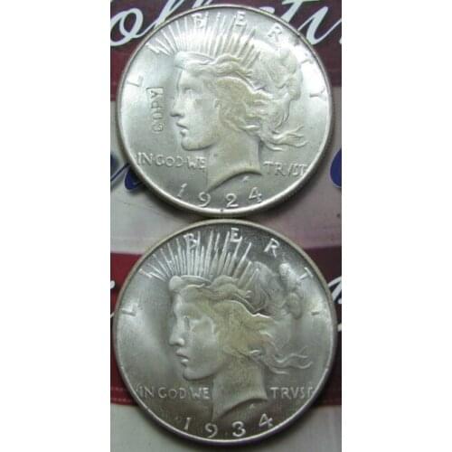 Peace Dollar Two Face Coin(1924/1934) COPY COINS