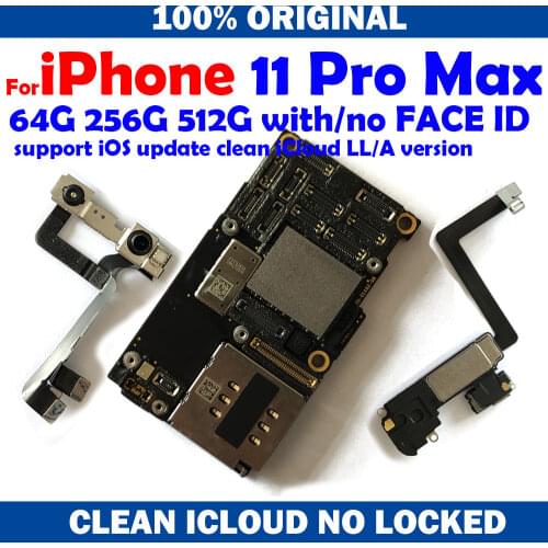 Clean iCloud For iPhone 11 Pro Max Motherboard 64G 256G 512GB Factory Unlocked Mainboard with Update for iPhone Pro MAX