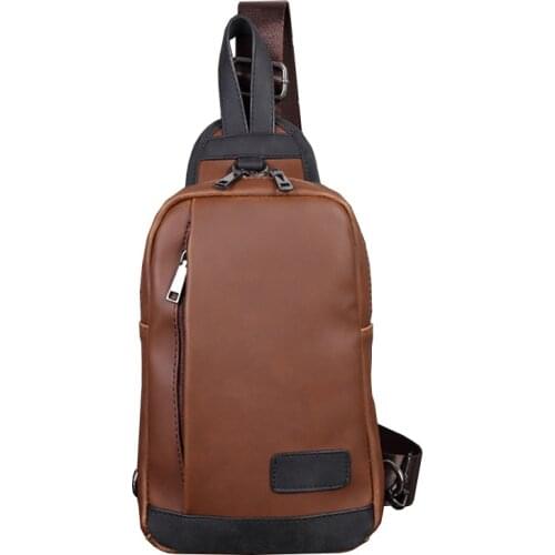 Mens Shoulder Bag Sling Chest Bag PU Leather Casual Messenger Bag Mens Chest Bag Belt Fashion Exquisite Waist Bag