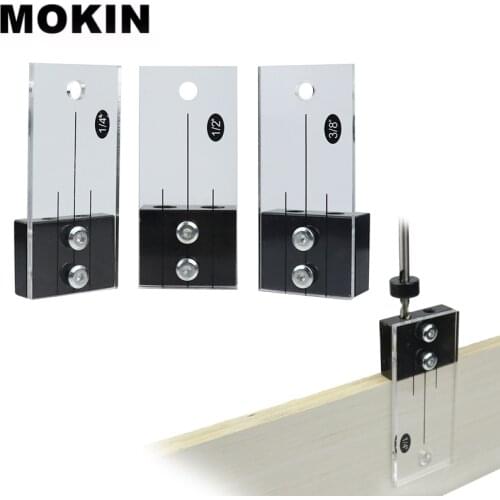 Dowel Drilling Jig Kit 1/2'' 3/8'' 1/4'' Pocket Hole Jig Acrylic Faces Drill Guide Hole Locator DIY Woodworking Carpentry Tools