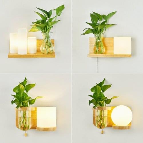 New Nordic Wooden Bedside Wall Lamp Led European Creative Indoor Wall Lamp Corridor Corridor Balcony Wall Lamp