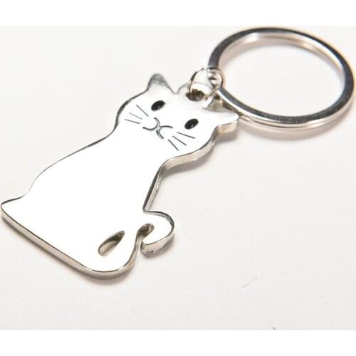 New Fashion Creative 1Pc Cat Shaped Metal Key Chain Keychain Key Ring Keyring Hot Gift