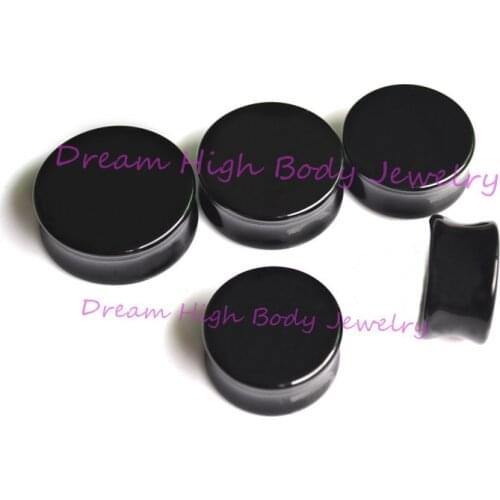 Black Ear Plug Flesh Tunnel Acrylic Body Jewelry 22mm 24 26 28 30mm Large size Ear Piercing Piercer Free Shipping 100pcs/lot