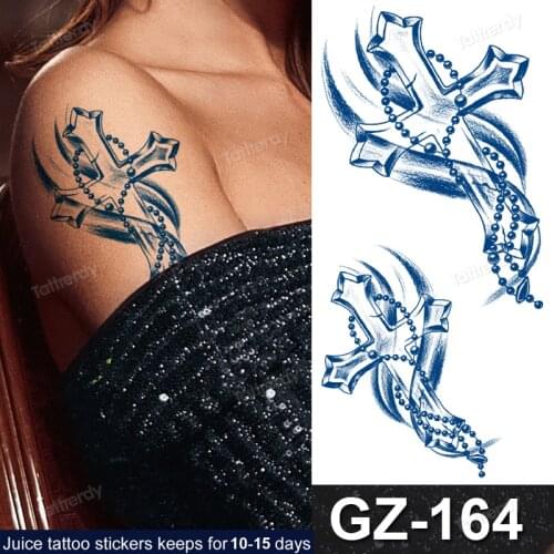 Lasting Juice Tattoo Sticker Safety Waterprof shoulder arm sleeve tattoo temporary cross eye compass totem tattoo sexy for men