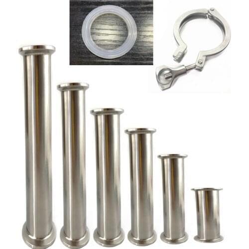 SS 304 OD 2" 51MM Sanitary Spool Tube With 64MM Ferrule Flange+Moonshine+Tri Clamp Pipe Fittings Length 4"/6"/8"/12"/18"/24"