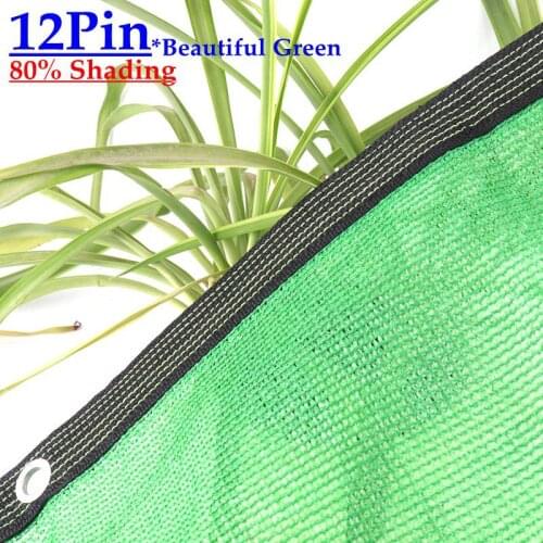 12Pin 80% Shading Green Anti-UV HDPE Sun Shade Net Garden Courtyard Shade Net Sun Shade Sail Greenhouse Protection Sunshade Net