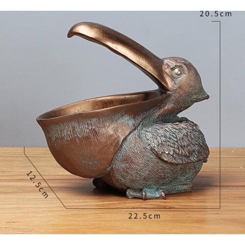 22cm Resin Pelican Statue Key Candy Container for Home Decoration Accessories Storage Table Desk Decor Living RoomArt decoration