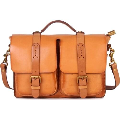 First layer veg-taned Genuine leather shoulder bag messenger bag handbag luxury designer bag