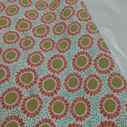 Viaphil 100% Cotton Fabric Brand New Blooming Sunflower Dot Printed Fabric 50x105cm DIY Sewing Cloth Dress Clothing Textile