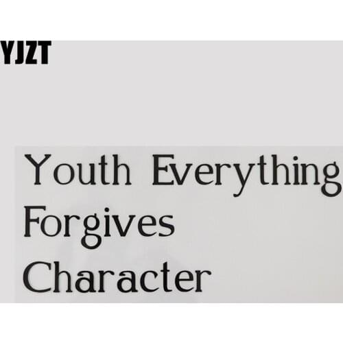 YJZT 19.7CM* 8.6CM Youth Everything Forgives Character Vinyl Car Sticker Funny And Humorous Words Letters 13D-0237