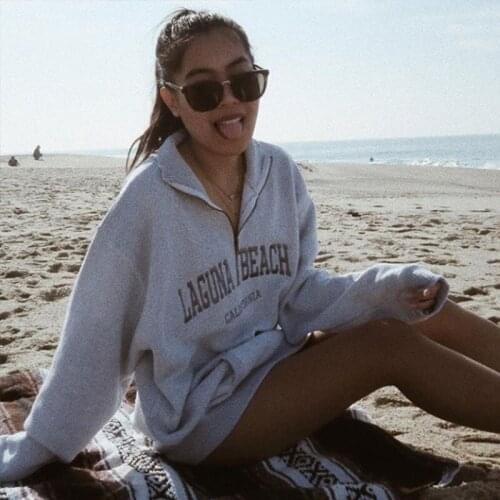 Vintage Solid Long Sleeve Oversized Fleece Sweatshirt Lady Women Casual Large Coats Zip-up Women Boyfriend Style Loose Hoodies