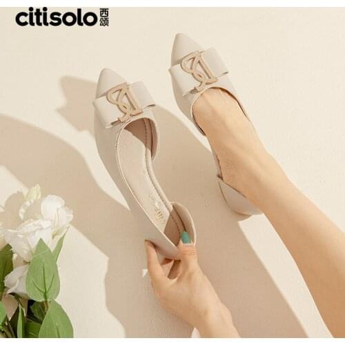 Xisong autumn new fashion pointy flat heel shallow shoes womens shoes