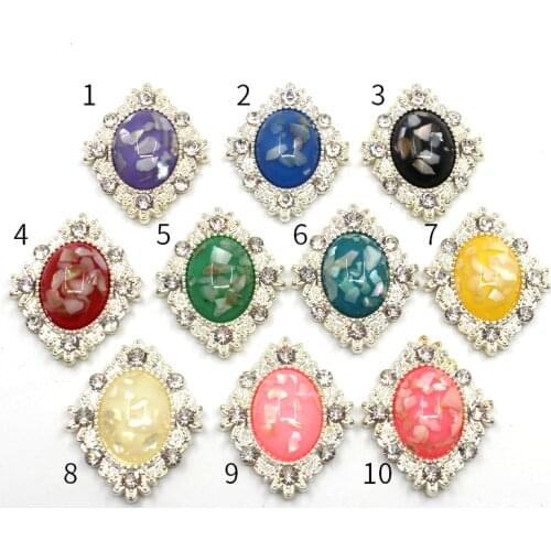 10 Pcs 30mm Flat Bottom Diamond-Studded Buttons Sticky Pearls 10 Colors Handmade Materials Jewelry Accessories