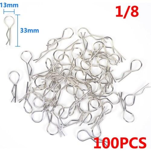 100PCS RC Car Parts 1/8 Cars Shell Body Clips Pins Housing Latch R Buckles Fixed for 1:8 Crawler Bigfoot Buggy Drift Model Cars