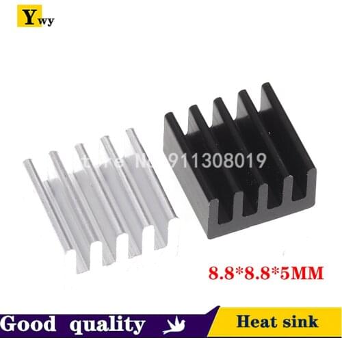 20PCS/LOT Heat sink 8.8*8.8*5MM black silver high-quality small radiator