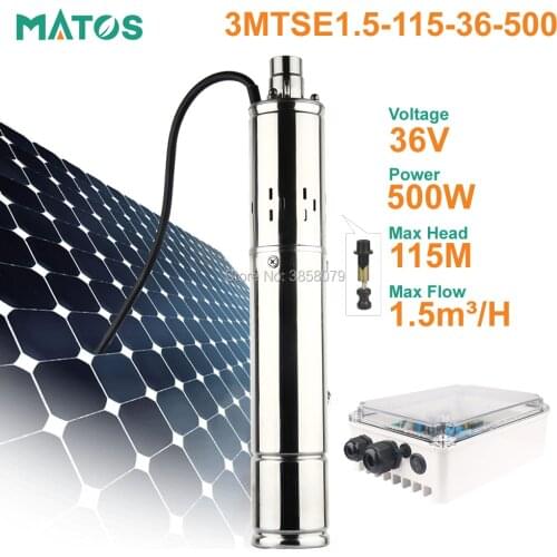 36v automatic dc brushless stainless steel deep well screw solar windmill powered submersible water motor supply pump prices