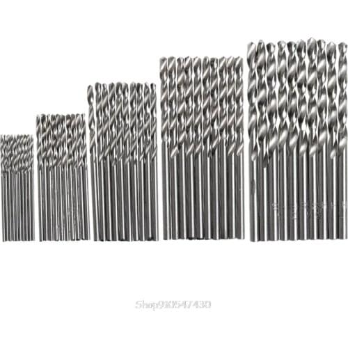 50Pcs 1/1.5/2/2.5/3mm High Speed Steel Titanium Plated Twist Drill Bit Set Tool N20 20 Dropship