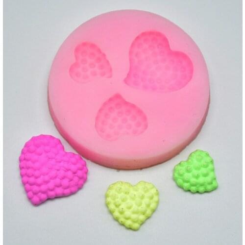 6cm Pink Valentines Day Heart Combo Cake Mold 3d Silicone Mold DIY Cake Decorating Tools Easy Demoulding Resin Mould A114