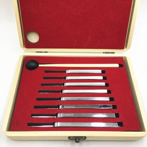 8pcs/set 256-512HZ Steel Tuning Fork Set Health Physics Vibration Medical Diagnostic + Mallet Vibration Therapy Medical Tools