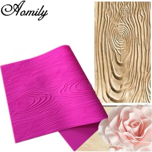 Aomily 3D Bark Silicone Fondant Cake Mold DIY Mousse Brim Decor Sugarcraft Icing Mat Pad Home Pastry Baking Tool Supplie