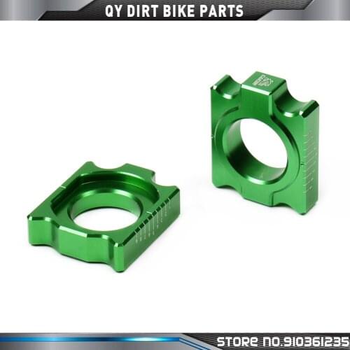 CNC Billet Axle Block Chain Adjuster For KX125 250 KX250 450F KLX450R Dirt Bike MX Motocross Off Road Motorcycle Free shipping