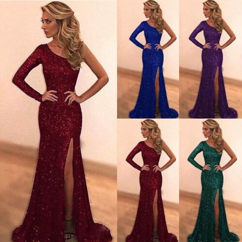 CloverBridal Womens One Shoulder Evening Dresses