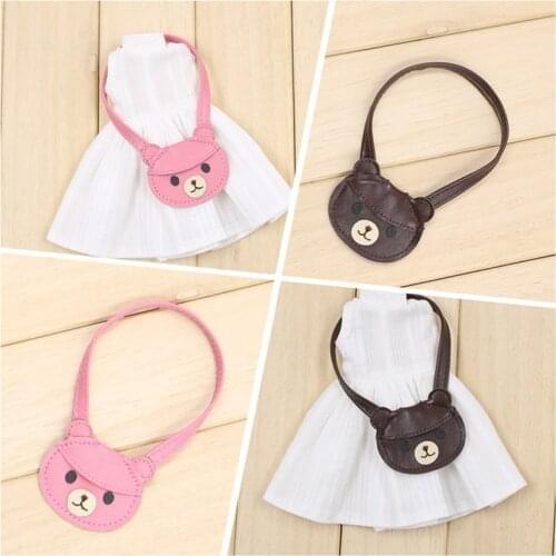 DBS Blyth icy 1/6 bjd white dree pink bag brown bag for 30cm doll girl gift toys licca