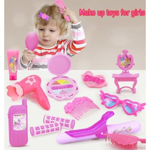 Girls' Pink jewelry toys 3-7 years old virtual house toy set childrens make-up toys portable beauty / hairdressing toys gifts