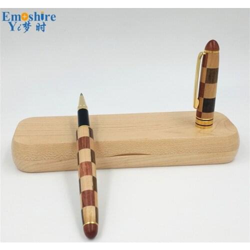 Emoshire Rotating Wood Business Roller Ball Pen Office Ballpoint Pen Wood Advertising Gift Stationery Luxury Ballpoint Pen P221
