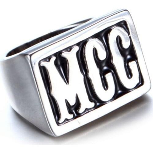 European and American stainless steel letter ring mens jewelry wholesale simple MCC titanium steel ring