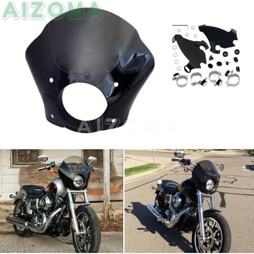 Motorcycle Headlight Fairing Windshield w/ Bracket Kit for Harley Iron 883 Sportster 1200 Roadster Seventy-Two Nightster 1986-18