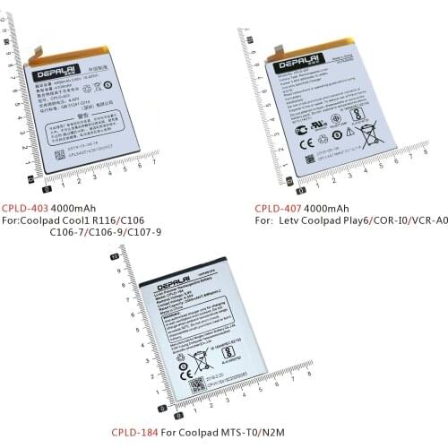 CPLD-403 CPLD-407 Battery For Letv LeEco Coolpad Cool1 R116 C106 C106-7 C106-9 C107-9 Coolpad Play6 COR-I0 VCR-A0 Batteries