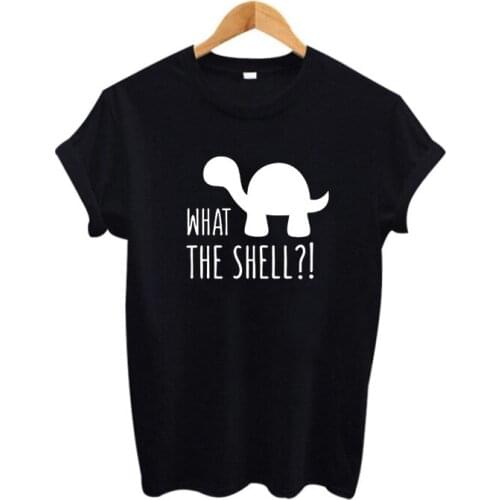 What The Shell Turtle T Shirt Funny Animal Cartoon T-shirt Fashion Cotton Tee Shirt Women Tumblr Clothing Hipster Tshirt