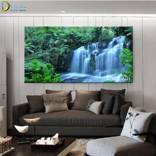 HD Prints Diamond Painting Home Decor Landscape Natural Waterfall Cross Stitch Diy 3D Embroidery Mosaic Rhinestone Handmade