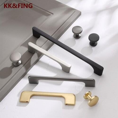 KK&FING New High-end Cabinet Door Handles Cabinet Door Knobs Furniture Golden Pulls Drawer Handles Black Cabinet Hardware