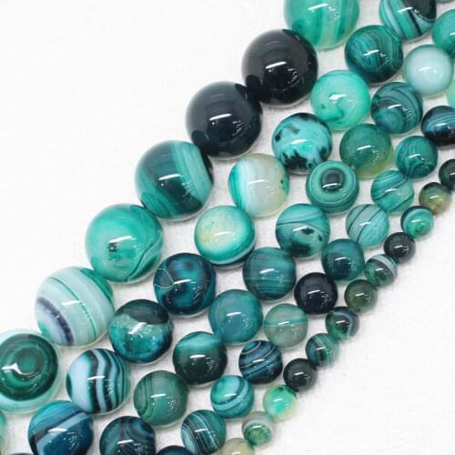 Wholesale 4-16mm Dark Green Stripe agates Round Loose Beads 15" sf7,For Jewelry making, can mixed wholesale