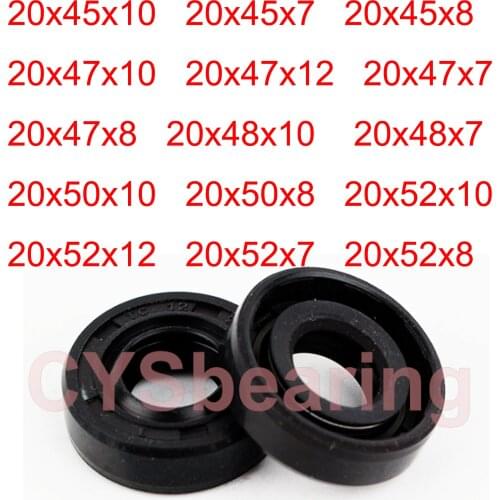 2pc 20mm TC NBR Oil Seal Nitrile Shaft Skeleton Gasket Radial 20x45x10 20x45x8x7 20x47x10 20x47x12 20x47x7 20x47x8 20x52x10mm