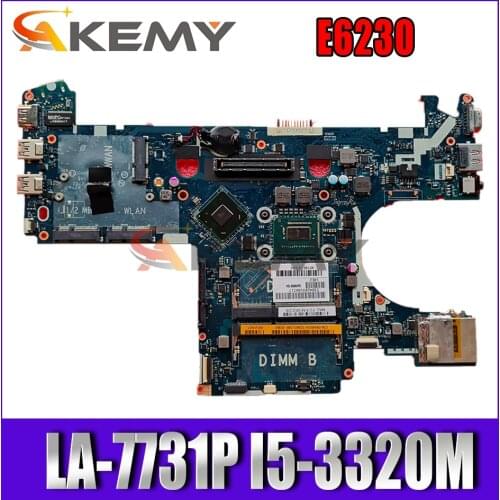 Akemy 0FJ4D9 FJ4D9 for DELL E6230 Laptop motherboard LA-7731P I5-3320M DDR3L tested
