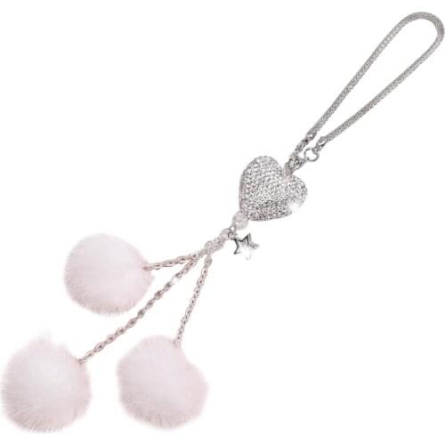 Cute Car Pendant Decoration Shining Heart Interior Accessories Rearview Mirrors