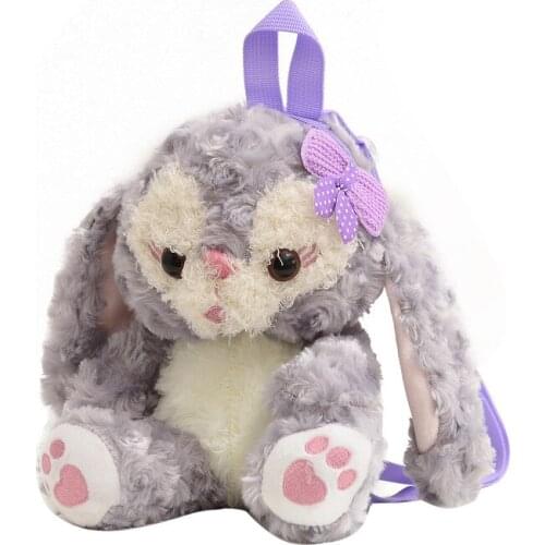 Disney StellaLou Plush bunny backpack fashion trendy soft girl cute parent-child gift messenger bag decoration