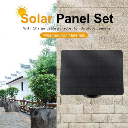 10W Monocrystalline Silicon Solar Panel Set With Bracket 360 Rotation And 3M Charging Cable For Outdoor Camera Power Supply