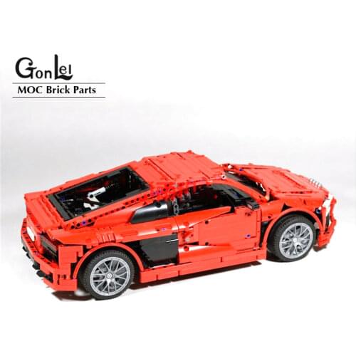 NEW Technic Series Audi Super Sports Car R8 Technic MOC-4463 Model kits MOC Building Blocks Bricks DIY Toys Xmas gifts